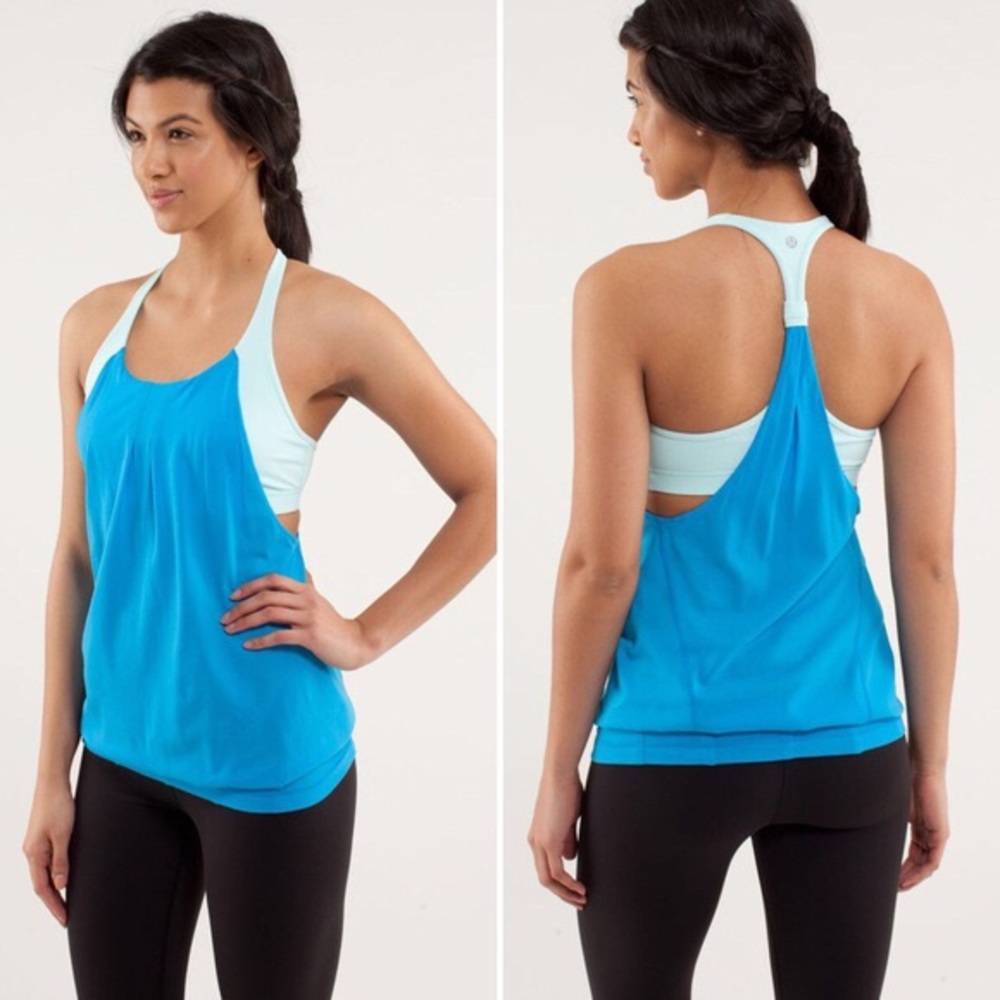 Lululemon Practice Freely Tank 6 Blue Aquamarine